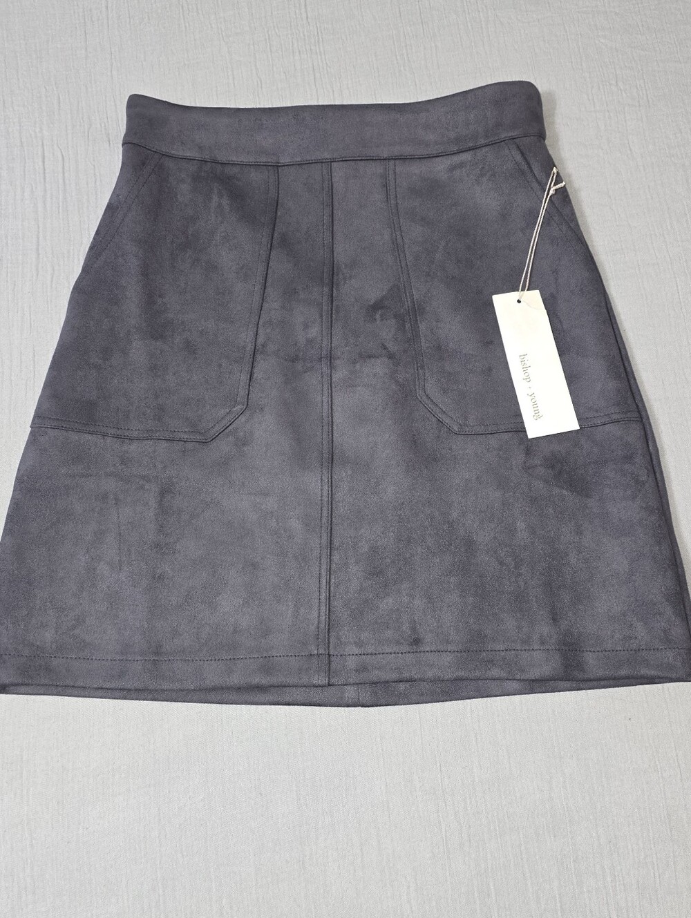 NWT Anthropologie Bishop + Young Faux Suede Mini Skirt Indigo Size Small